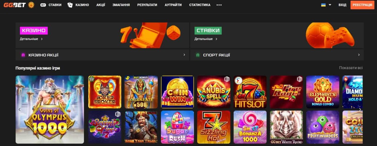 Ggbet Україна, казино та ставки на спорт